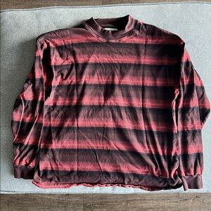 Urban Outfitters Maroon and Black Striped Top